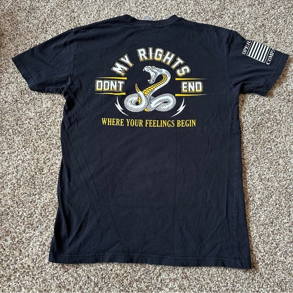 Next Level Apparel Black Tee with Yellow and White Graphics Small - Picture 1 of 7